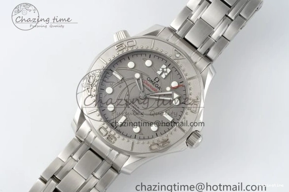 0521 Unisex Seamaster 300M 007 Platinum VSF 1:1 Best Edition Gray Dial on SS Bracelet A 7826